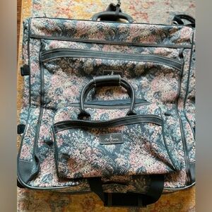 Vintage Atlantic Floral Tapestry Carpet Garment & Carry on luggage Mary Poppins